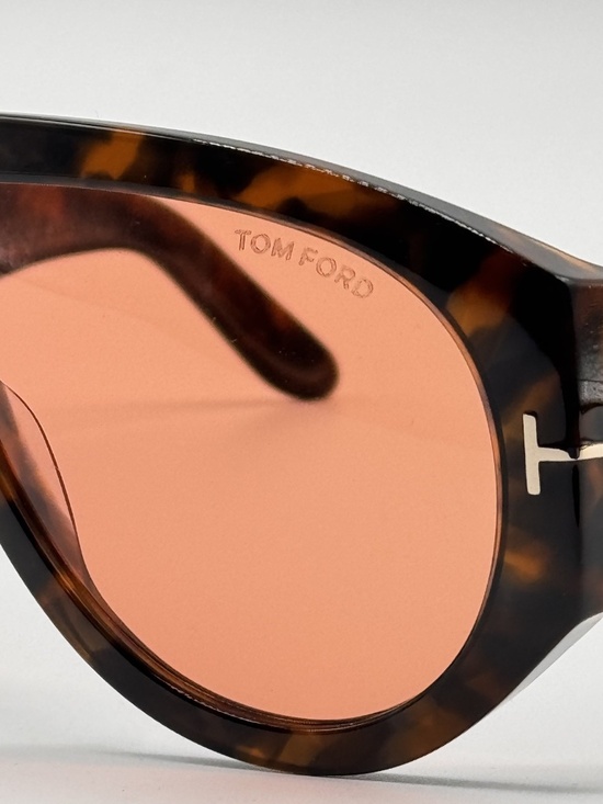 Tom Ford BRONSON TF1044 52S Sunglasses Havana Oversized Aviator Frame Red Lens main image 6
